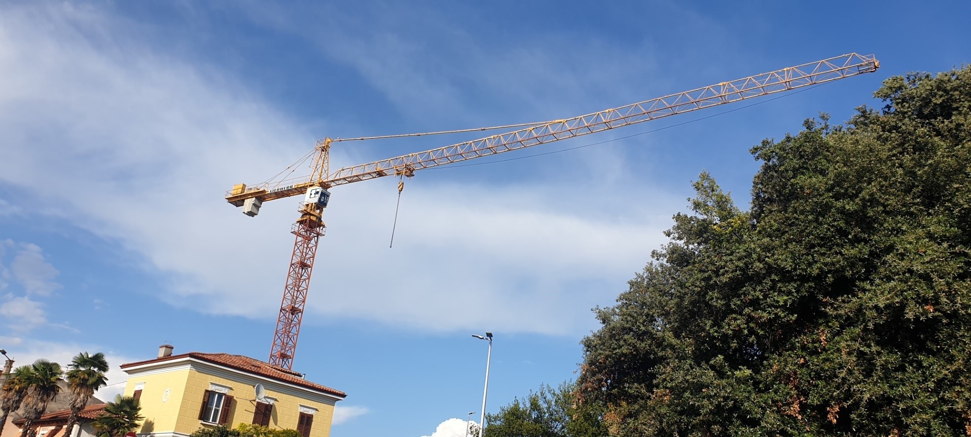 Tower crane on a construction site in Zagreb