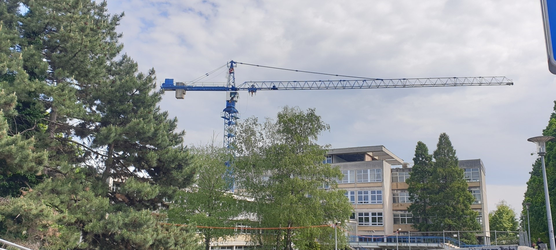 Construction crane on a building site